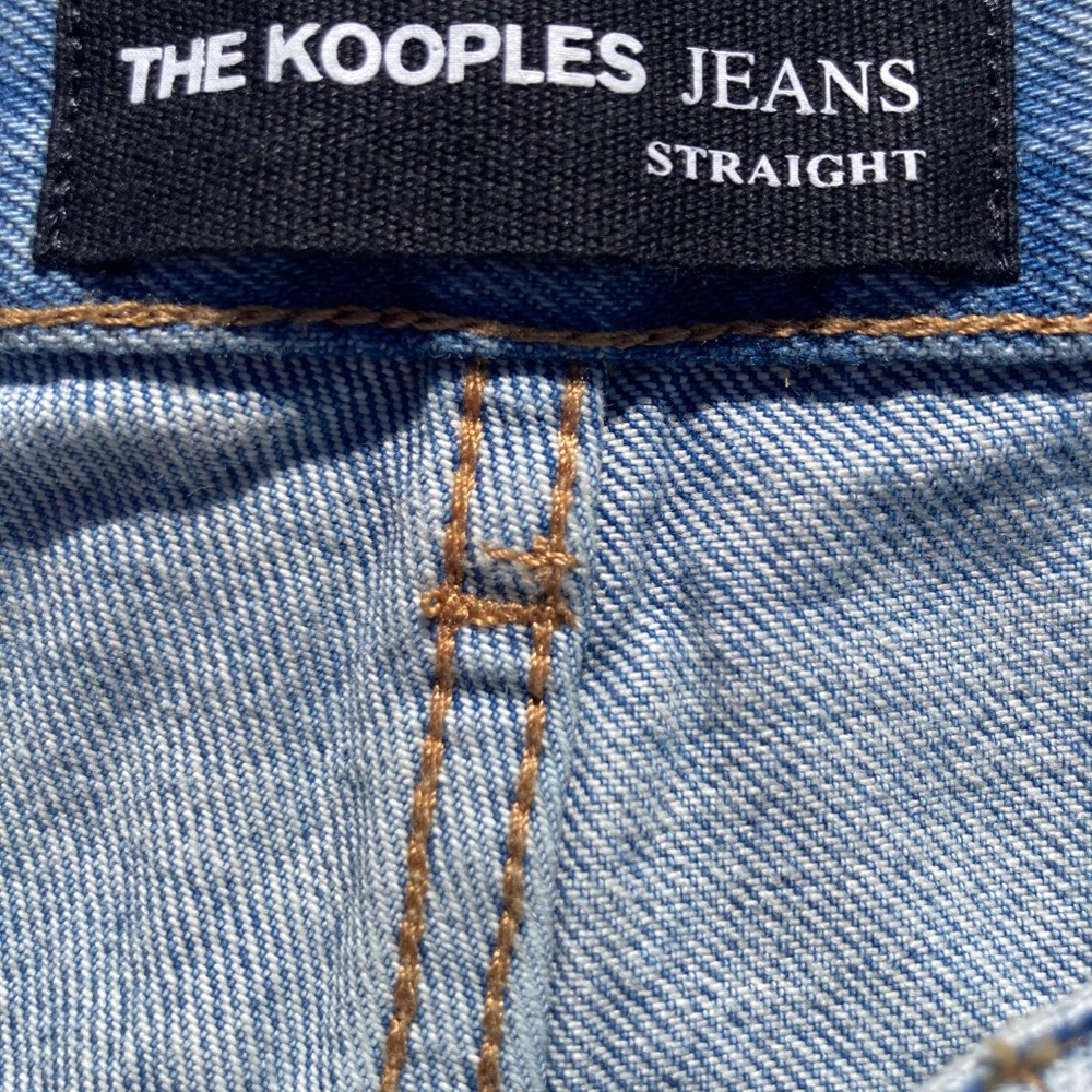 The Kooples Jeans Straight Loose blue denim button fly size 31 New - Picture 7 of 13